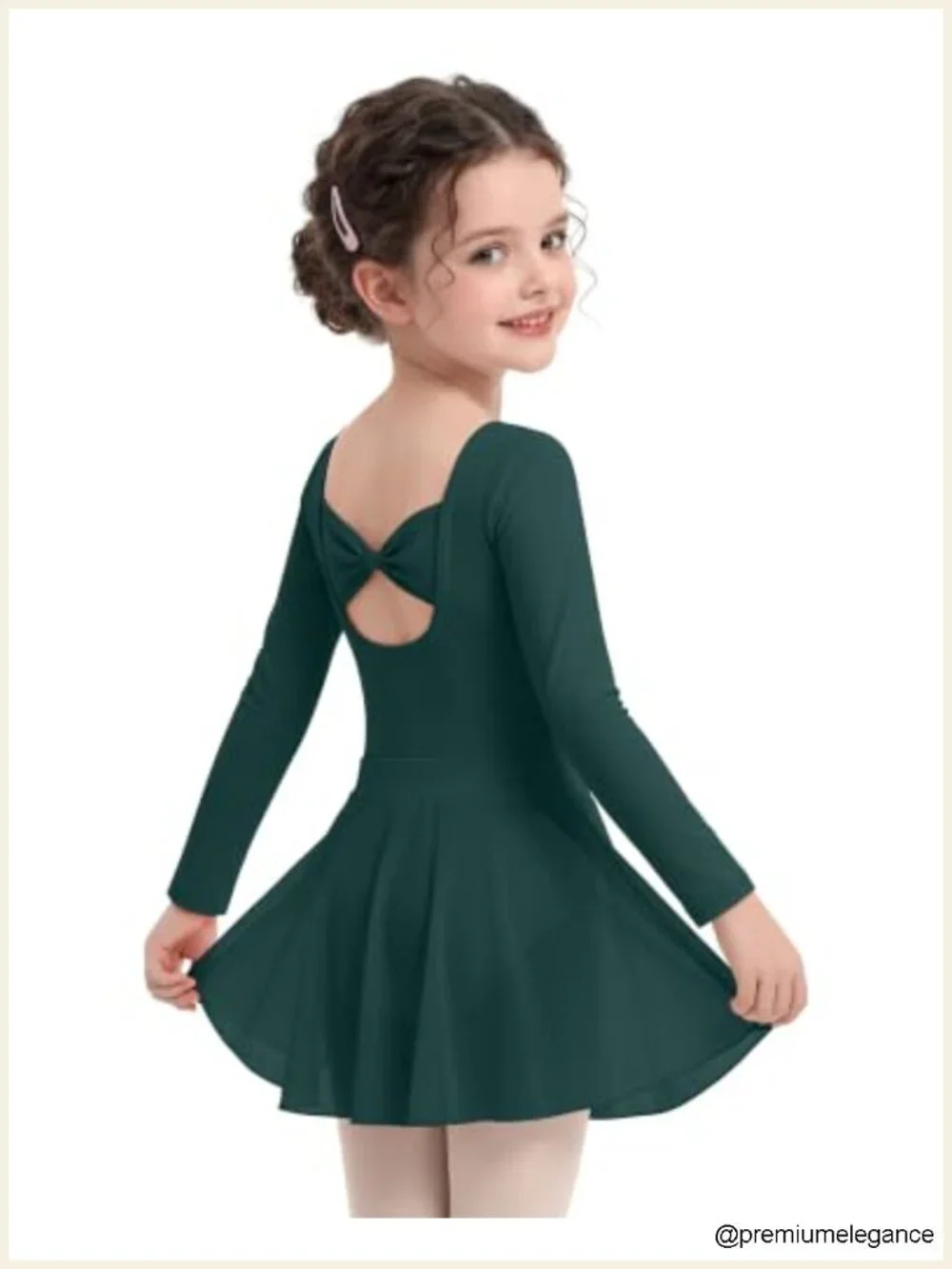 Girls Long Sleeve Ballet Leotard with Removable Skirt